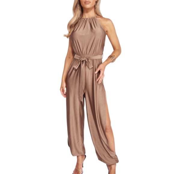 Elegant Brown Jumpsuit - Picture 6 of 15